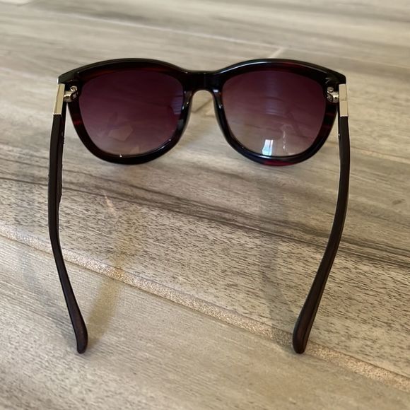 The Row by Linda Farrow Sunglasses With Leather Maroon Color with Silver - Picture 5 of 7